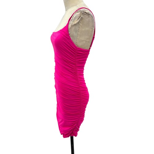 NWT Hello Molly Changed My Name Dress Hot Pink One Shoulder Ruched Size US 6 - Picture 5 of 11