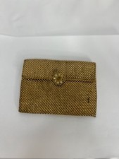 Vintage Gold Metal Mesh Clutch Purse w/ Mirror 5.5 In x 4 In Rare Find