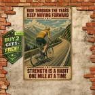 Old Man Riding Bike Don't Stop Cycling Vintage Metal Tin Sign