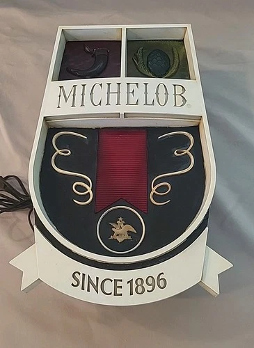 Vintage Michelob Lighted Bar Beer Sign Retro Colors Working Light Bar/Man Cave