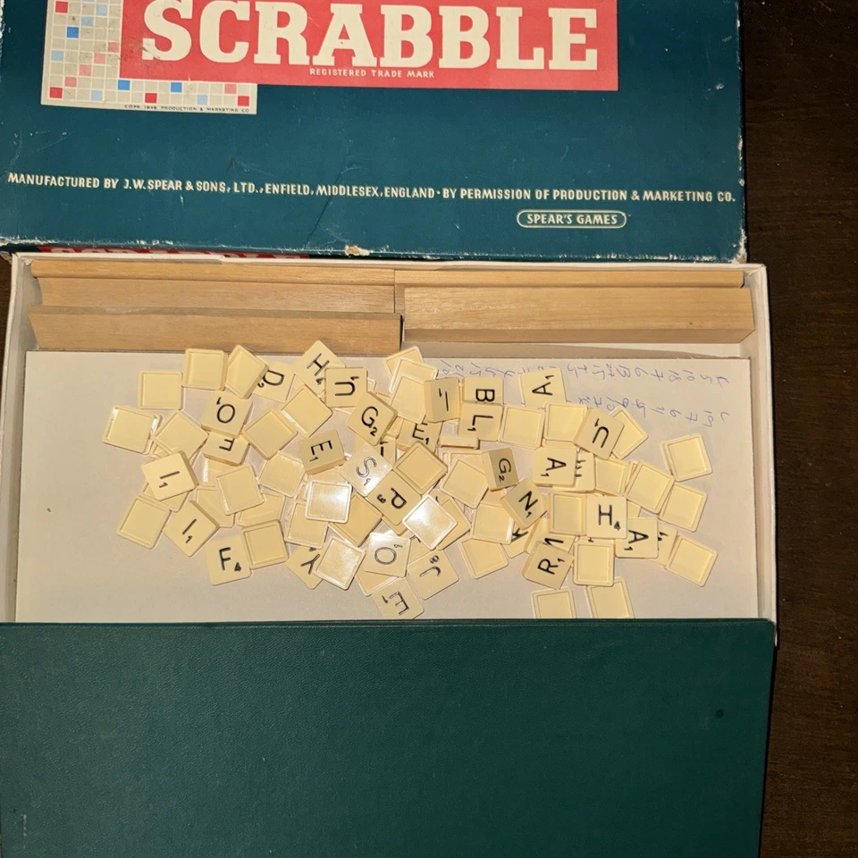 Vintage 1955 Scrabble Board Game J.W. Spear & Sons Ltd Made In England Complete  - Image 3 of 4