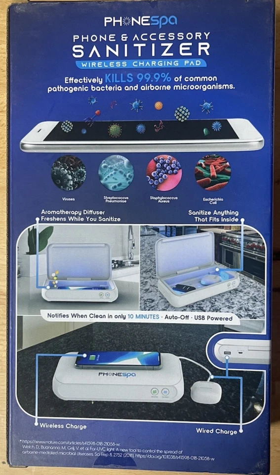 Phone Spa Phone & Accessory SANITIZER Wireless Charging Pad NEW - Image 2 of 2