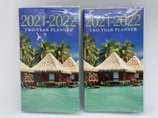 2 Two Year 2021-2022 Pocket Planners Calendars 3.3" x 6"