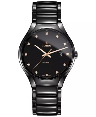 Rado R27056712 True Automatic Diamonds 40mm Black Ceramic Case with Black...