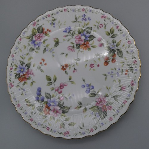 Vintage Spring Flower Cake Plate & Server Porcelain Gold Gilt Scalloped 10.5" - Picture 8 of 21