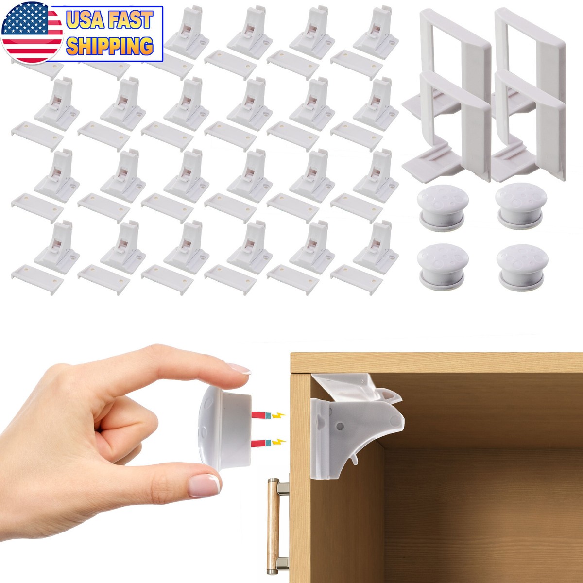 Magnetic Cabinet Locks Childproof Toddler Baby proof Drawer Door