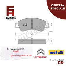 Pastiglie Freno Anteriori Metelli Citroen Berlingo Multispace MPV 1.6 HDi