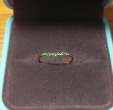 Norm Jewels EMERALD cubic zirconia CURVE RING IN GOLD 14k, Size UK O, US 7.5