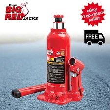 BIG RED 8 Ton Capacity Torin Hydraulic Welded Bottle Jack, Red