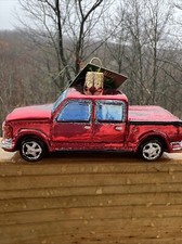 Red Pick Up Truck Cool Old World Christmas Blown Glass Ornament,