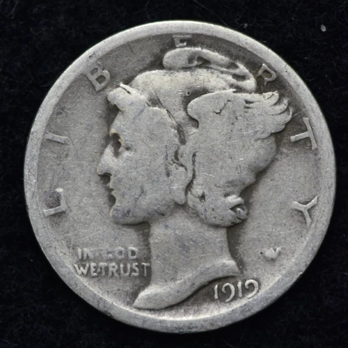 1919 Mercury Silver Dime GOOD / VG FREE SHIPPING