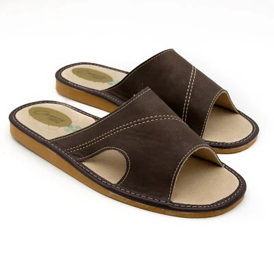 PERFECT GIFT Hausschuhe Pantoffeln Herren Komfort Dunkelbraun EU 40-46