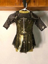 Gold  Black Sequin  Mesh Adult Jazz/Musical Theatre/Tap Costume