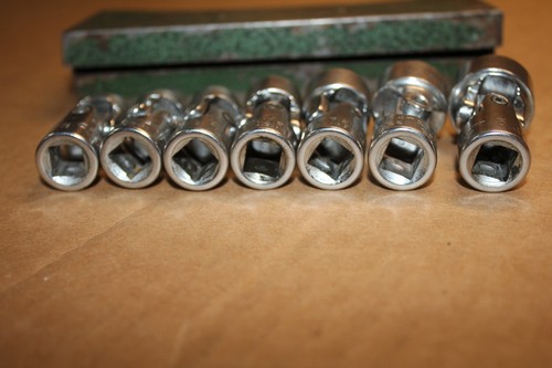 7-Piece Craftsman USA 3/8 Drive SAE 6pt Swivel Flexible Socket 3/8" to 3/4" Set - Picture 4 of 7