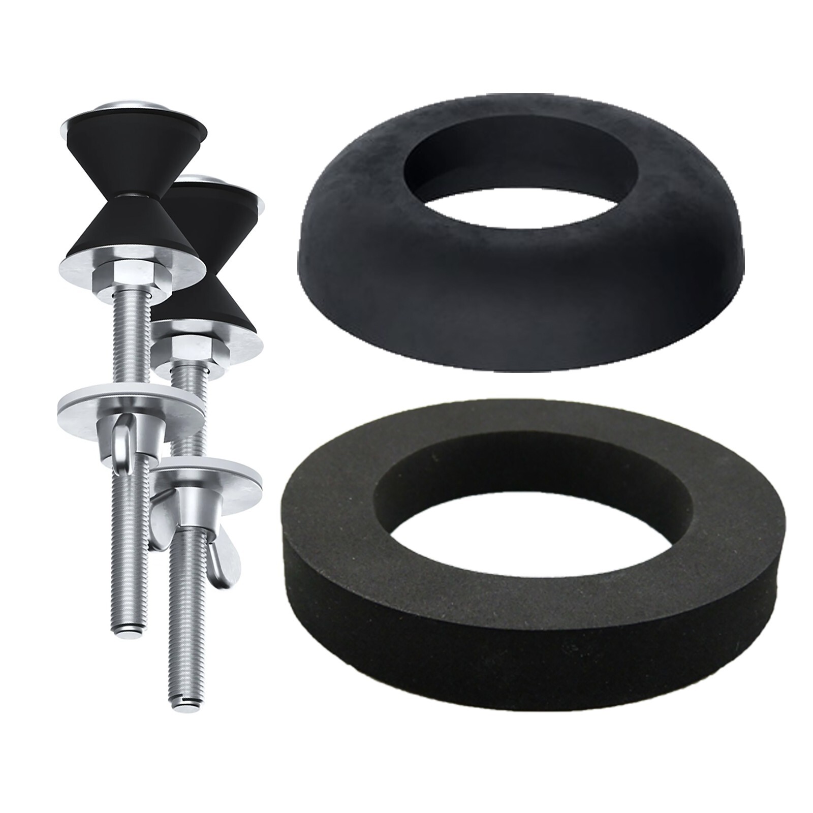 Toilet Cistern Seal Kit 100mm M6 Bolt Through 1.5" Rubber Dome 2" Foam