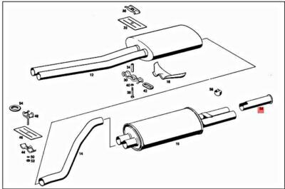 Genuine MERCEDES W109 W112 W111 W113 W114 Jacket tail pipe 