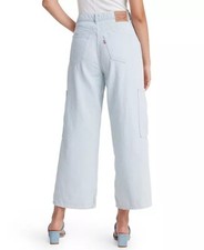 Levi  s Wide Leg Cropped Utility Jeans Waste Not Light Wash Size 29 NEW