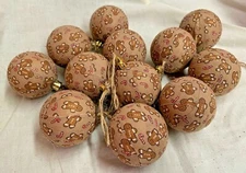 Gingerbread Man/Primitive/Farmhouse/Christmas Balls/Set of 12/Ornaments