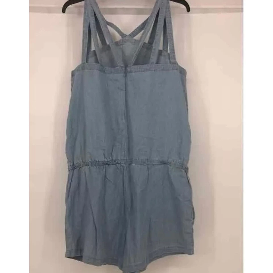 Fabletics Women's XL Blue Chambray Denim Romper Summer Casual NWT - Image 4 of 4