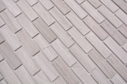 Selbstklebende Mosaikfliesen Wood Grau Verbund Natursteinmosaik | 1 Matte - Picture 3 of 7