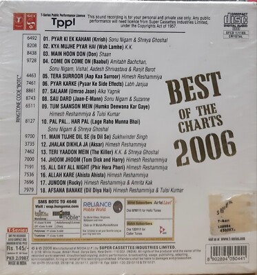 Best Of The Charts 2006 Bollywood Hindi Audio CD