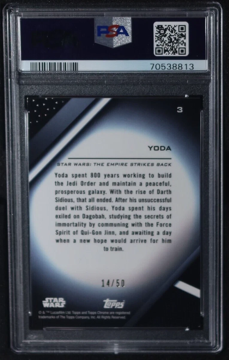2022 Topps Star Wars Chrome Black YODA #3 GOLD Refractor /50 PSA 9 MINT