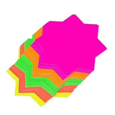 JMS Neon Cards Fluorescent Stars Price Display Tags Fluorescent Labels Pricing x 30