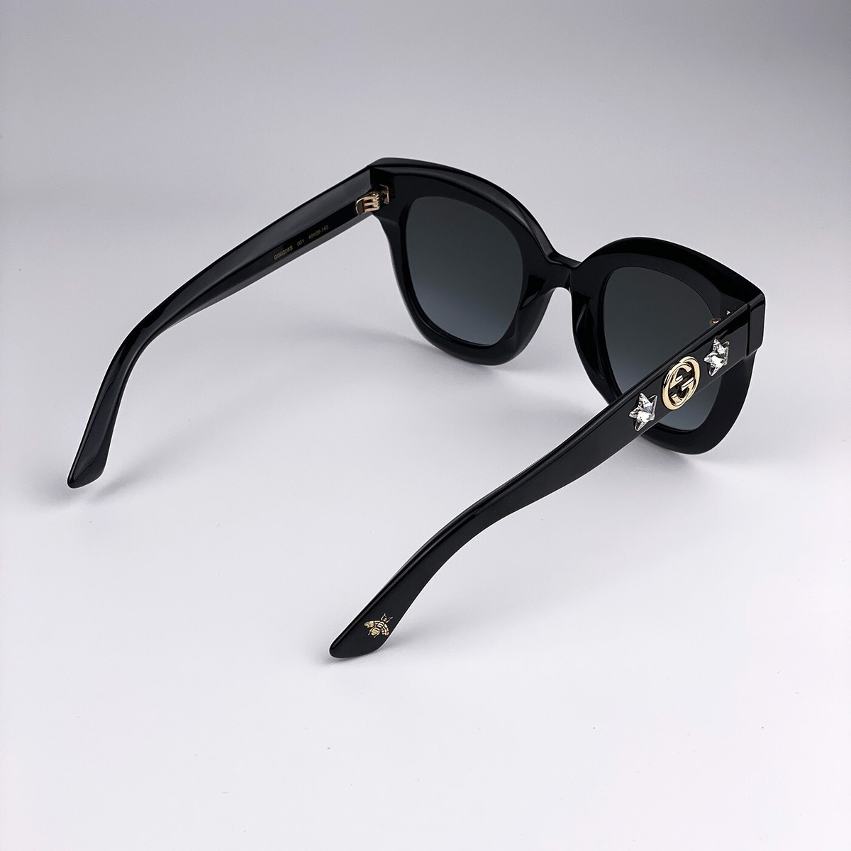 Gucci Women Sunglasses Black Grey Mirrored Gradient Square