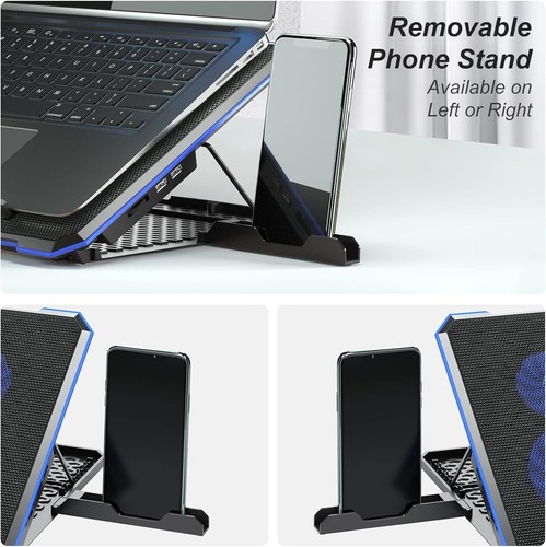 Portable Laptop Cooling Pad with 6 Fans and Phone Stand - Ergonomic Design - 第 10/10 張圖片