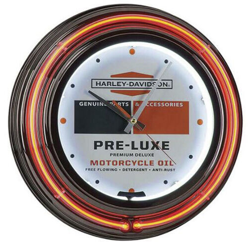 Harley-Davidson Pre-Luxe Oil Can Graphic Double Neon Clock | HDL-16645 - Picture 1 of 1