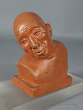 G. Hauchecorne (1880-1945) buste  homme chinois terre cuite Signé C240