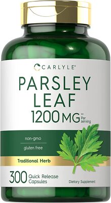 Parsley Leaf Capsules | 1200mg | 300 Count | Non-GMO, Gluten Free | by Carlyle
