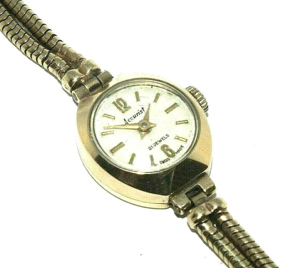 Vintage 9ct gold accurist ladies watch new arrivals