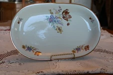 Kjobenhavns KPM Porcelain Rosenborg Pattern Floral Design Gold Trim Platter