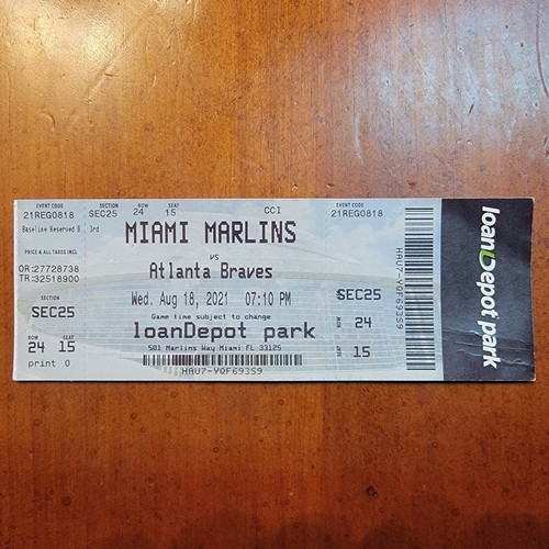 Freddie Freeman Second Career Cycle Ticket Stub 8/18/21 Atlanta Braves