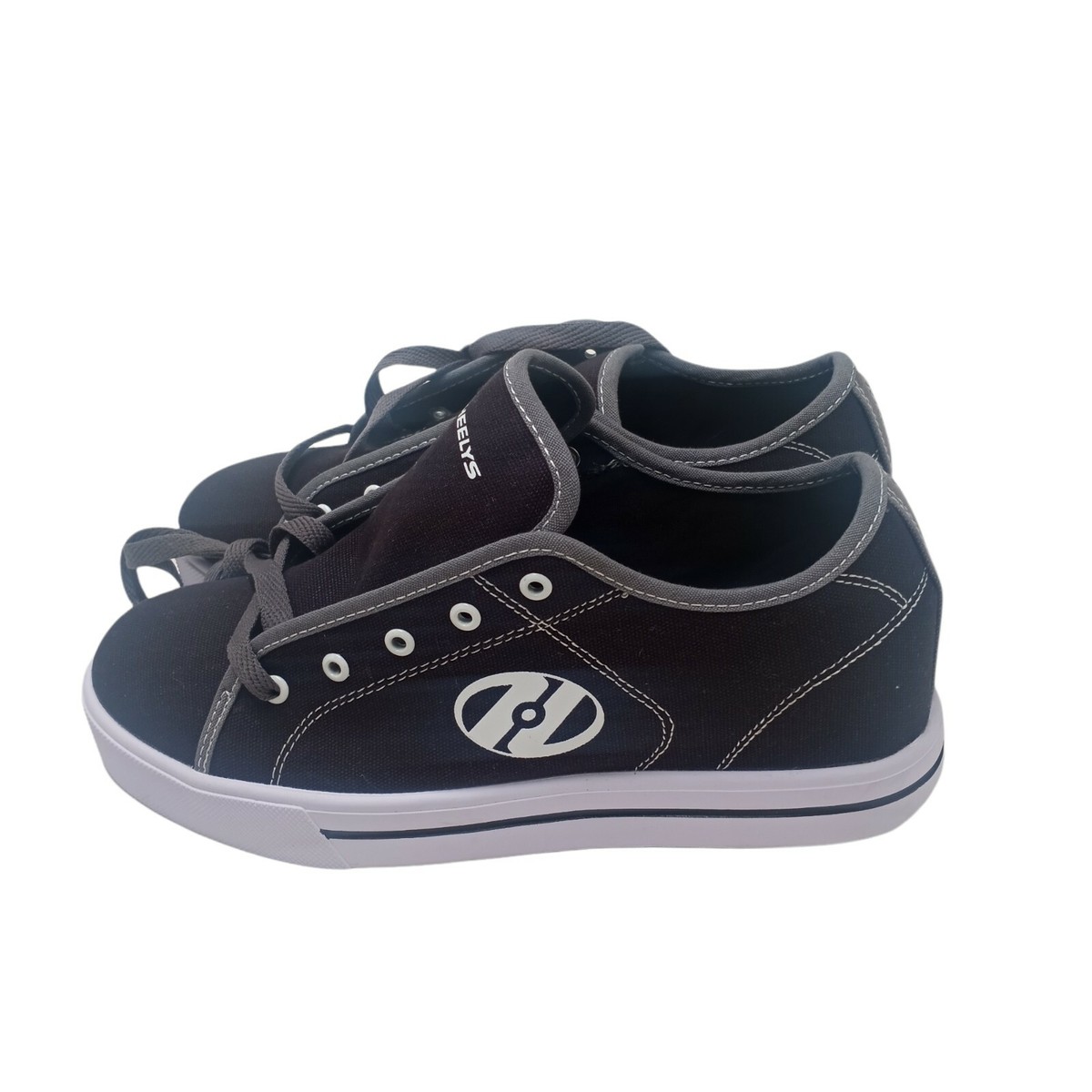 Heelys Canvas Low Top Black Gray Skate Shoes Sneakers HES10459
