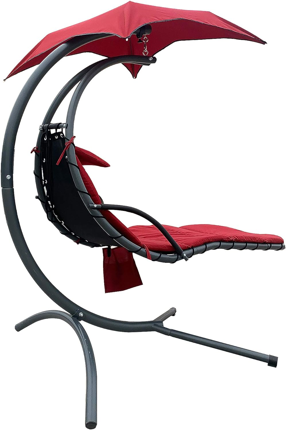 BalanceFrom Hanging Curved Chaise Lounge Chair Swing with Cushion