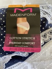 Maidenform Cotton Stretch Tanga Style DMCS59 Size Small Size 5 - Blue Dot - New