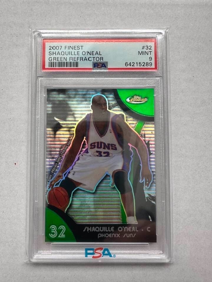 2007-08 Topps Finest Shaquille O'Neal 79/149 PSA 9 MINT Suns Green Refractor #32