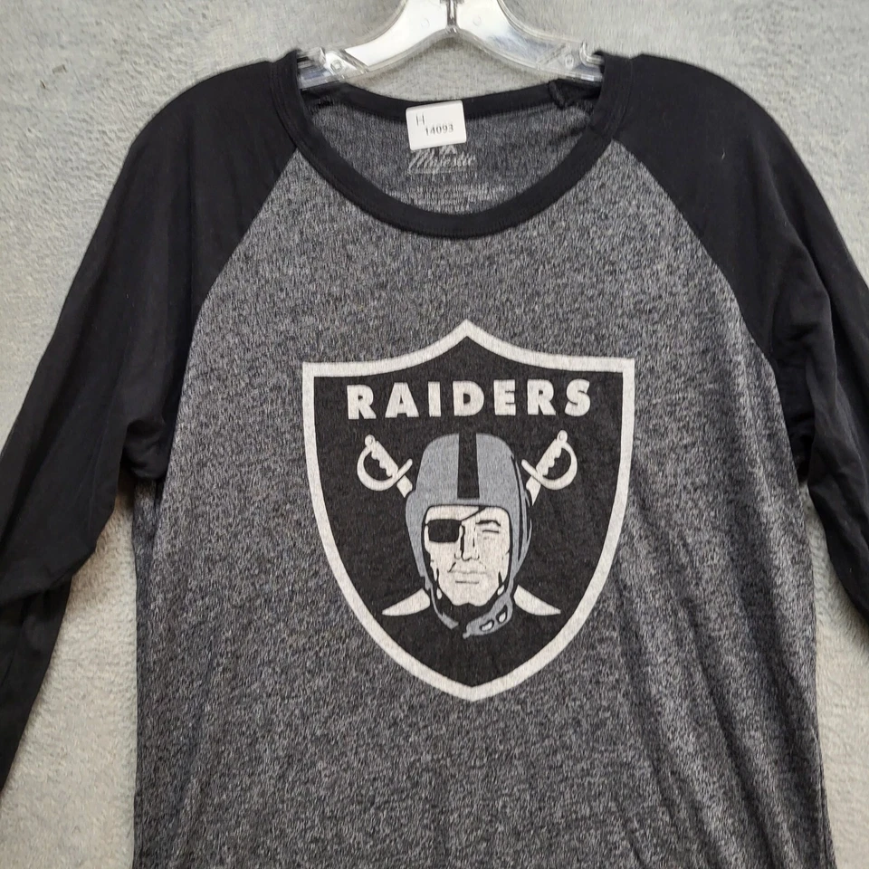 Camisa Oakland Raiders Mujer XL Gris Raglán Majestic Threads David Carr 4 Camiseta Foto 3 de 4