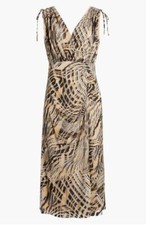 Anne Klein Abstract Print Midi Dress Black Multi