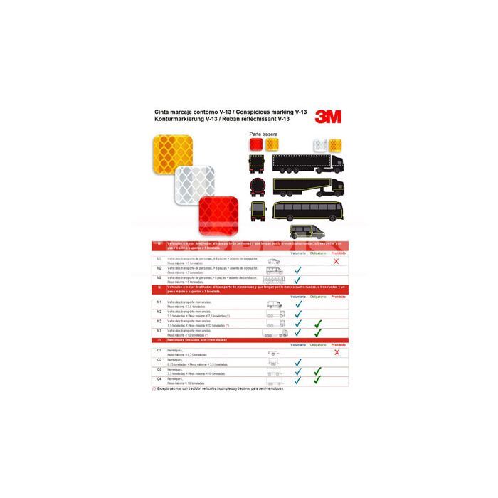 3M Rollo cinta reflectante para camión 50 MX53 5 MM V-23 ECE/104