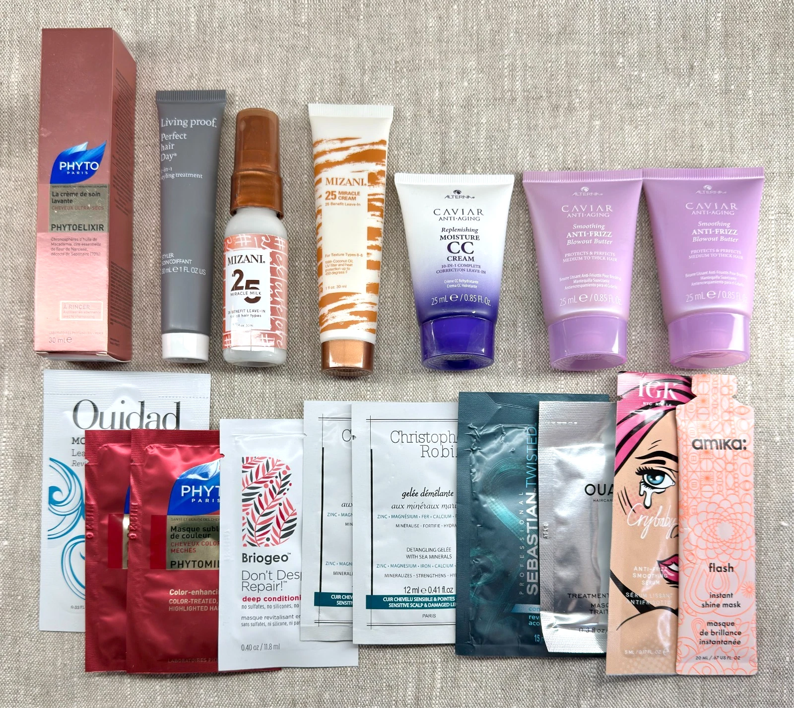 17-Piece Luxury Hair Care Deluxe Travel Sample Lot Phyto, Alterna, Mizani & More