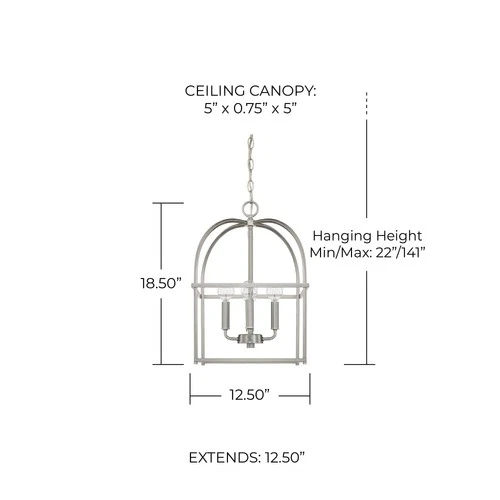 Capital Lighting 527542 4 Light 13"W Taper Candle Pendant - Picture 4 of 7