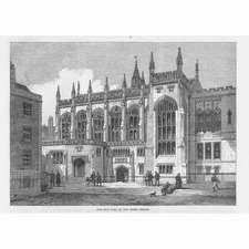 LONDON The New Hall of the Inner Temple Exterior - Antique Print 1870