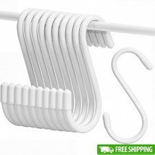 Heavy Duty Vinyl Coated Steel S Hooks Closet Garage Kitchen Storage 10 Pack New