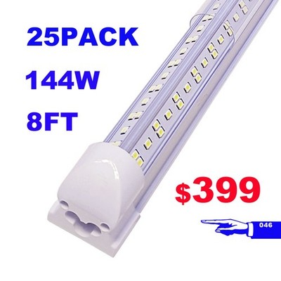 8ft Linkable Led Shop Light Fixture Integrated 8 Foot Led Tube Light Bulbs 25pcs