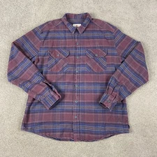 American Giant Plaid Flannel Shirt Long Sleeve 100% Cotton Mens Medium