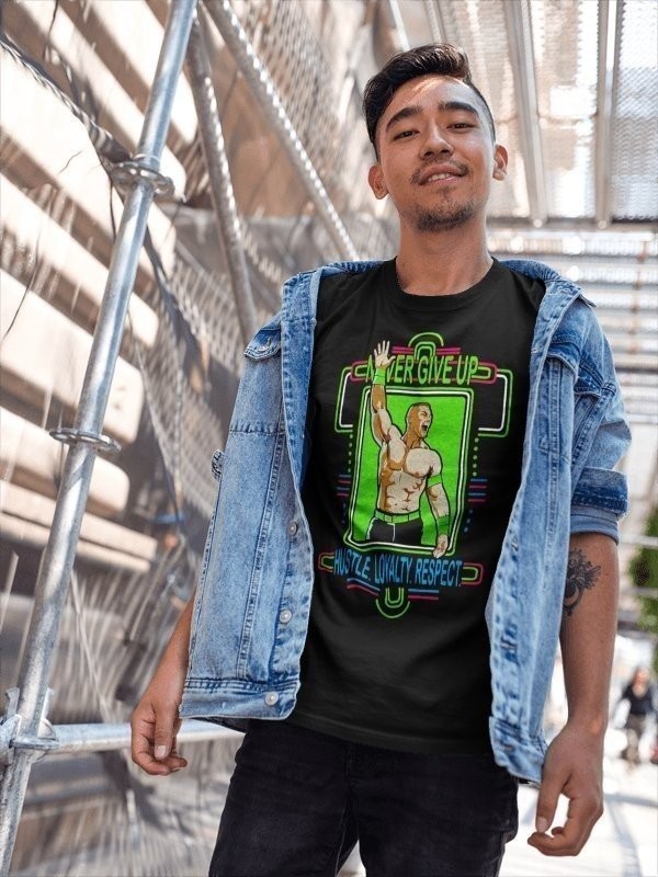 John Cena Neon Green Never Give Up Mens T-Shirt | eBay