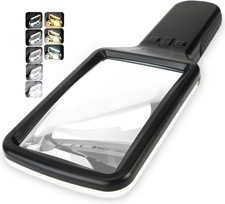 15X Magnifying Glass with Light, Real Glass Lens, 3 Color Modes Stepless Dimmabl